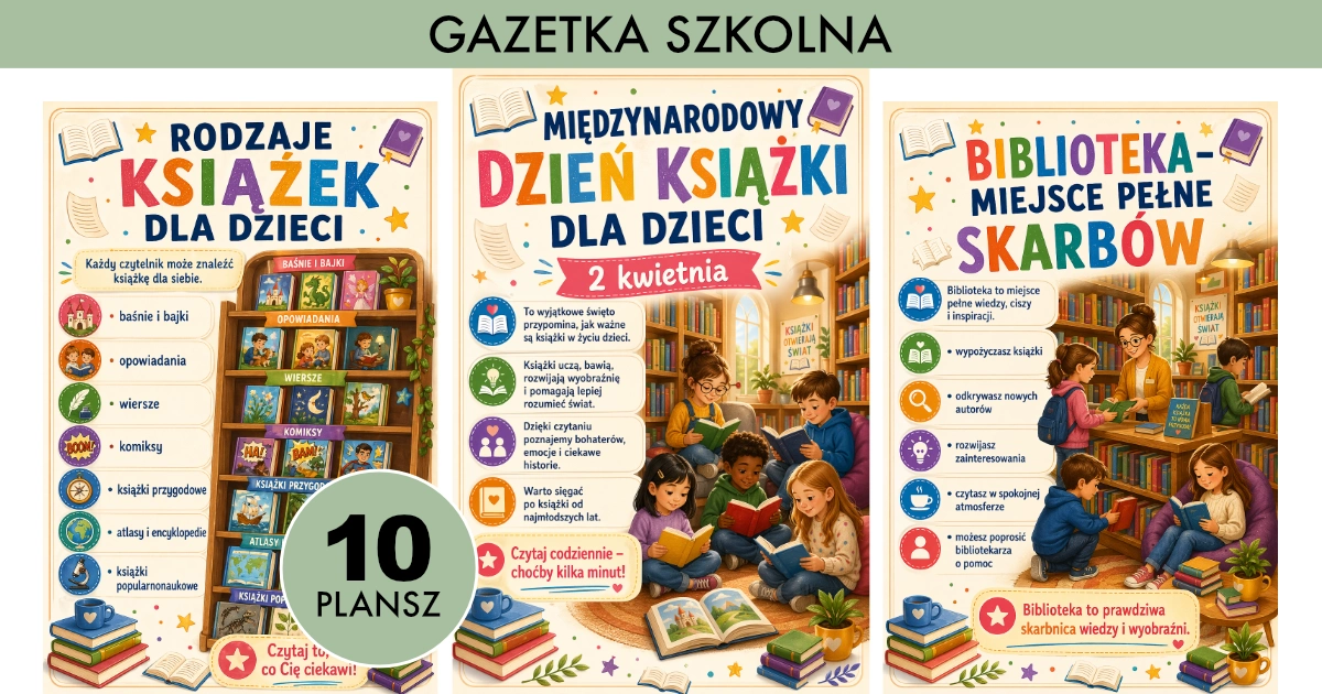 Gazetka szkolna: Dzień ksiązki dla dzieci
