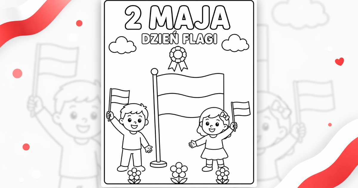 Kolorowanka: 2 maja – Dzień Flagi