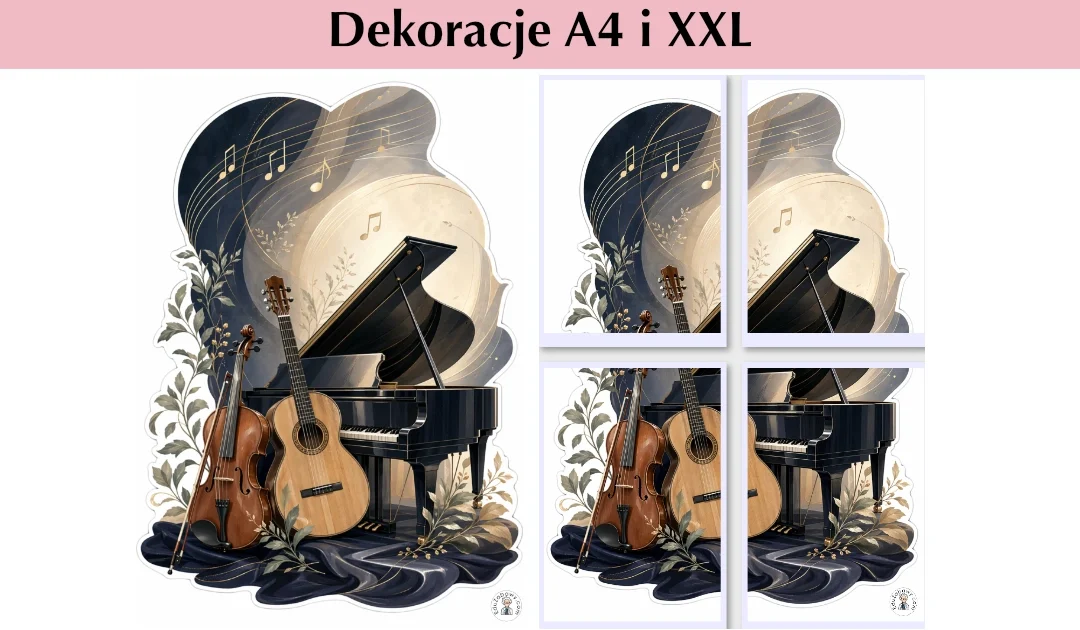 Dekoracje A4 i XXL: Muzyczna kompozycja