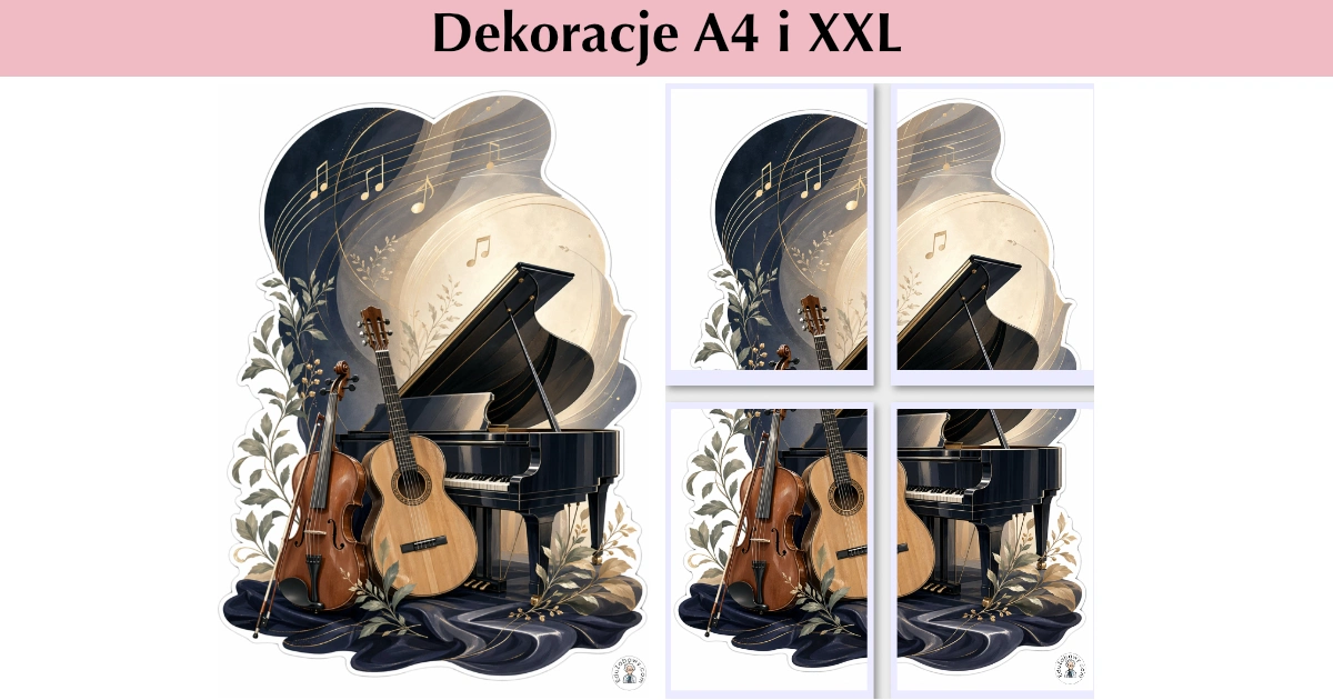 Dekoracje A4 i XXL: Muzyczna kompozycja