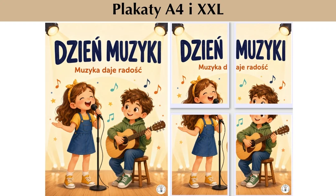 Plakat A4 i XXL: Muzyka daje radość