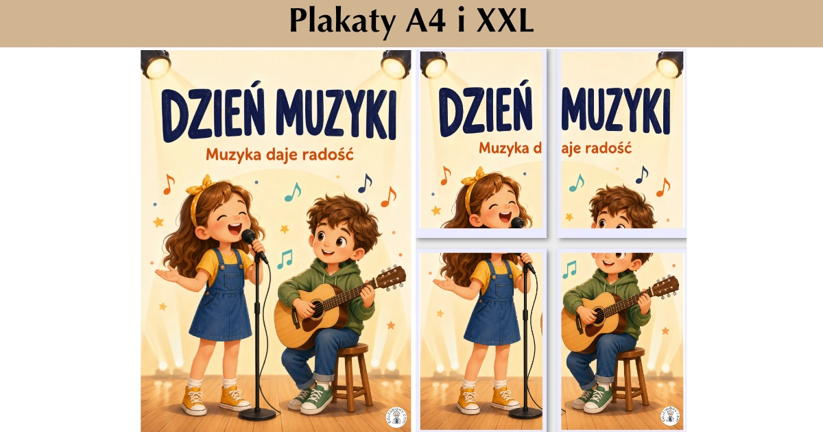 Plakat A4 i XXL: Muzyka daje radość
