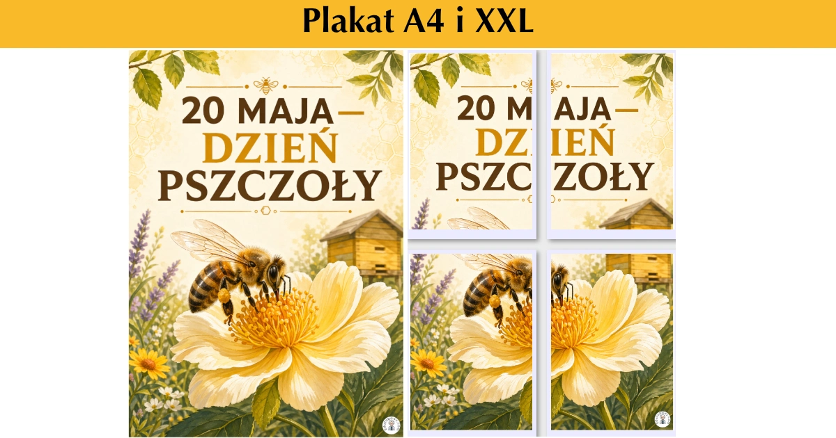 Plakat A4 i XXL: 20 maja Dzień Pszczoły