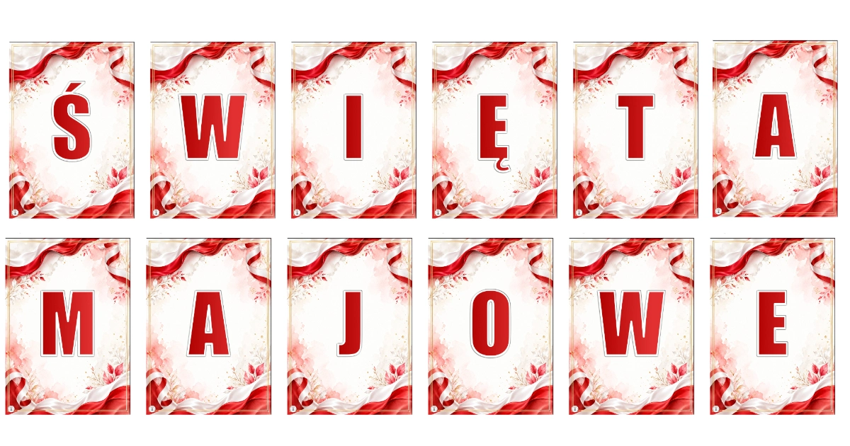 Dekoracyjny napis: Święta majowe