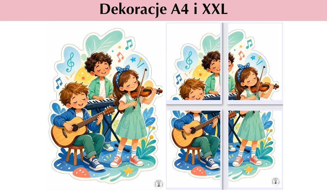 Dekoracje A4 i XXL: Szkolny zespół