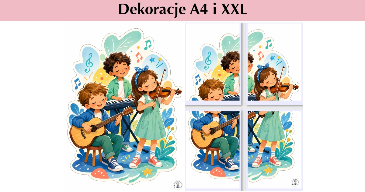 Dekoracje A4 i XXL: Szkolny zespół