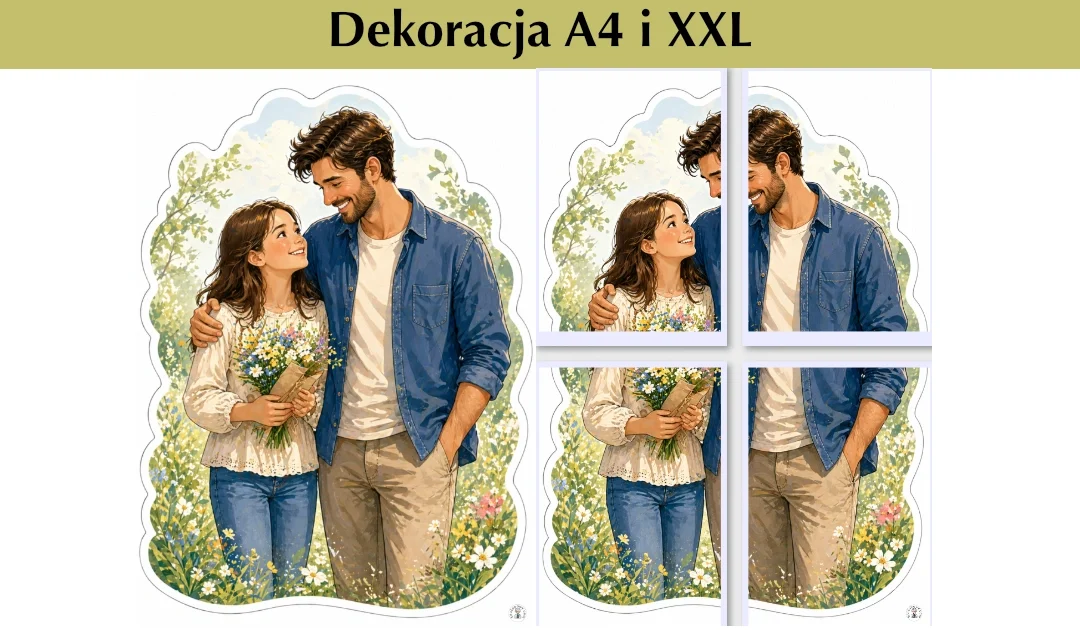 Dekoracje A4 i XXL: Tata ze starszą córką