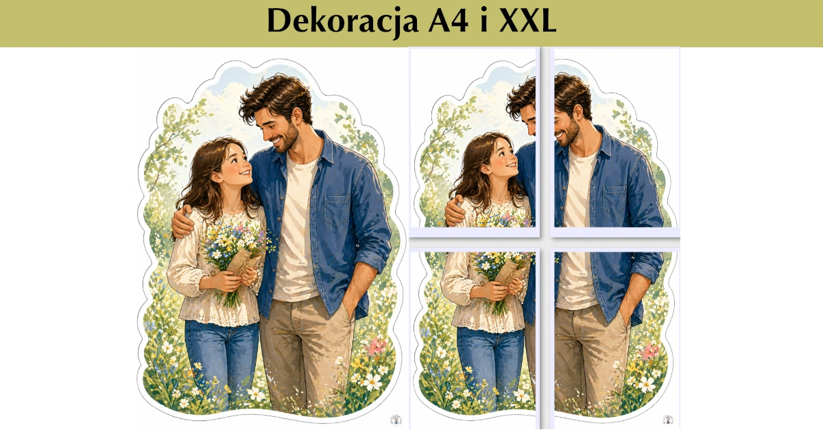 Dekoracje A4 i XXL: Tata ze starszą córką