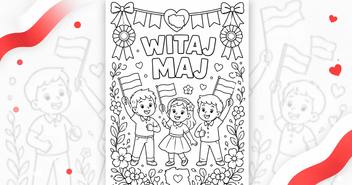 Kolorowanka: Witaj Maj