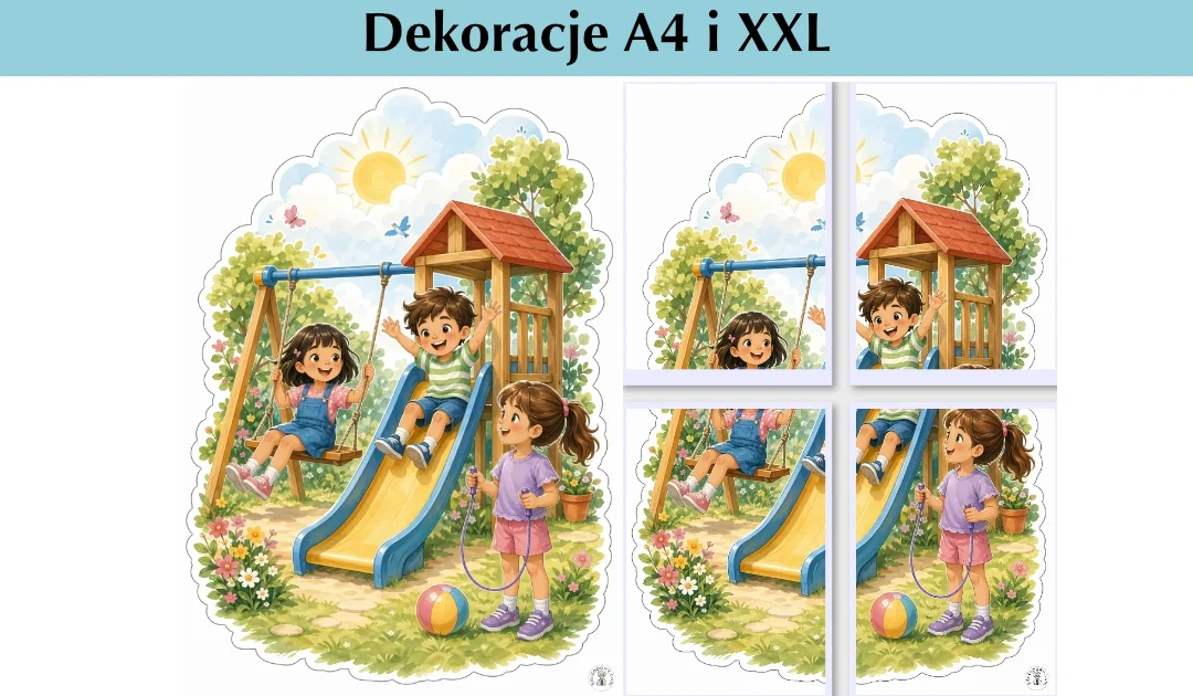 Dekoracje A4 i XXL: Wesoły plac zabaw