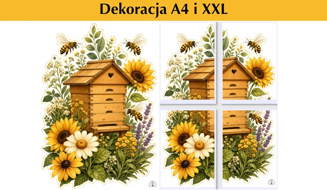 Dekoracja A4 i XXL: Ul w kwitnącym ogrodzie