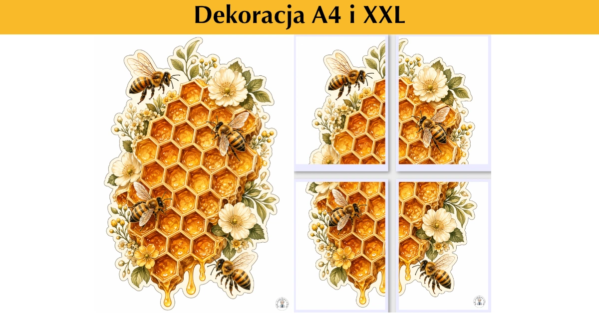 Plaster miodu z pszczołami