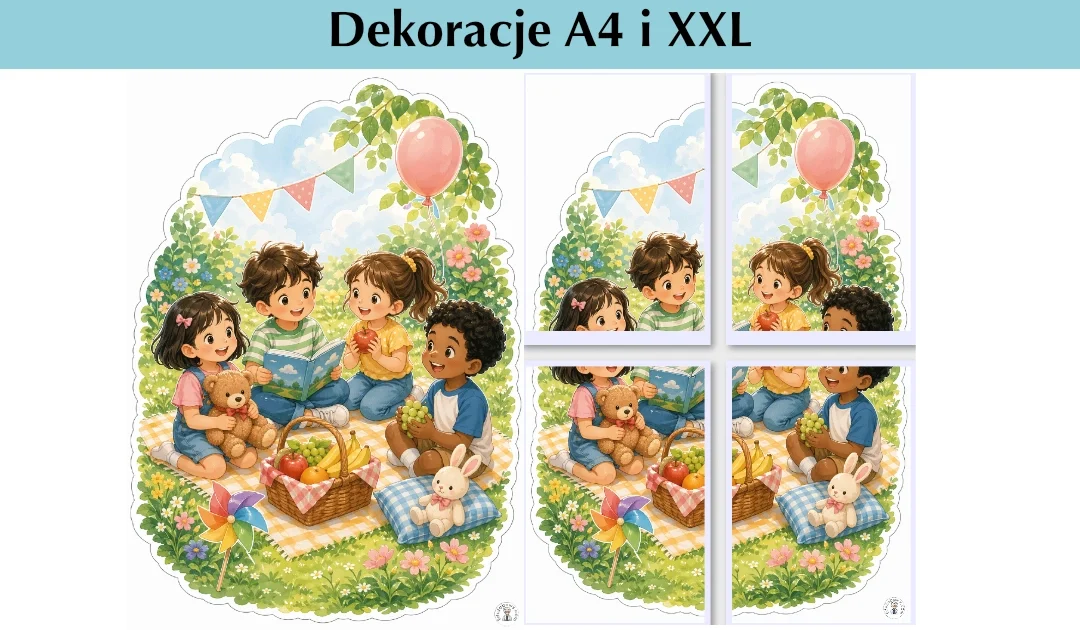 Dekoracje A4 i XXL: Piknik z przyjaciółmi