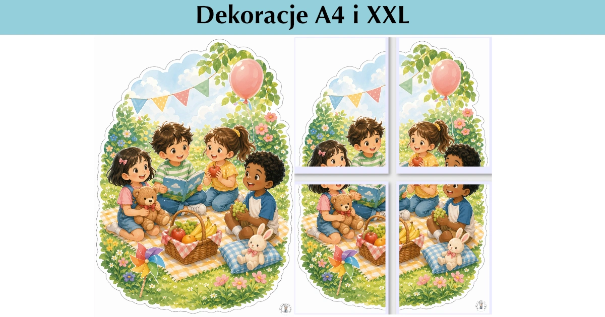 Dekoracje A4 i XXL: Piknik z przyjaciółmi