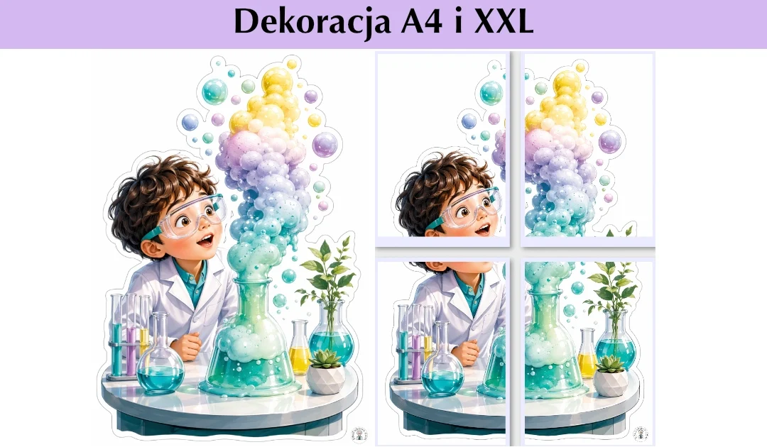Dekoracja A4 i XXL: Chemiczna niespodzianka