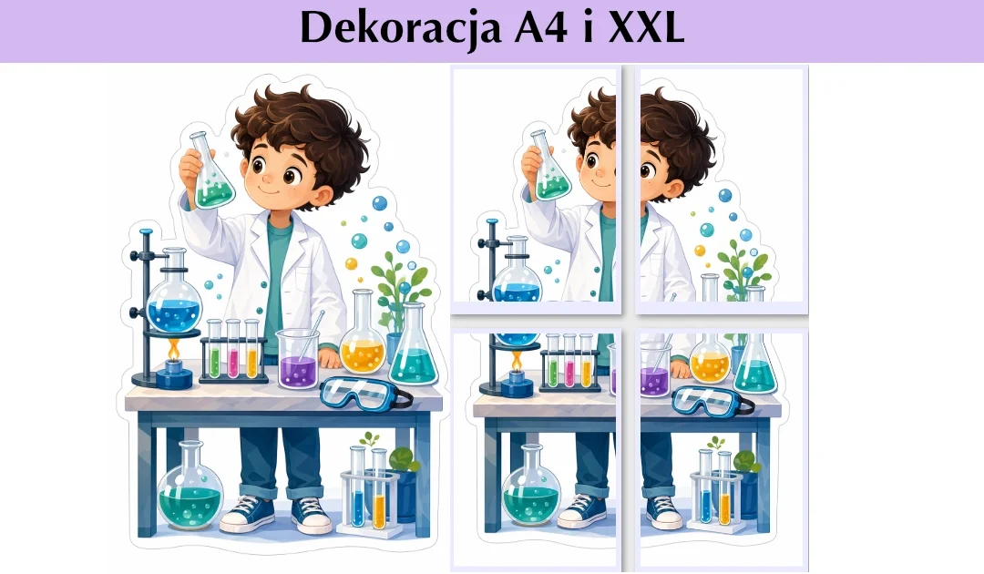 Dekoracja A4 i XXL: Mały odkrywca