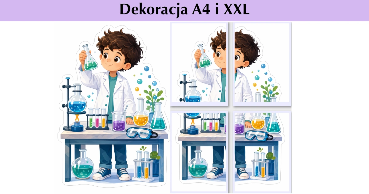 Dekoracja A4 i XXL: Mały odkrywca