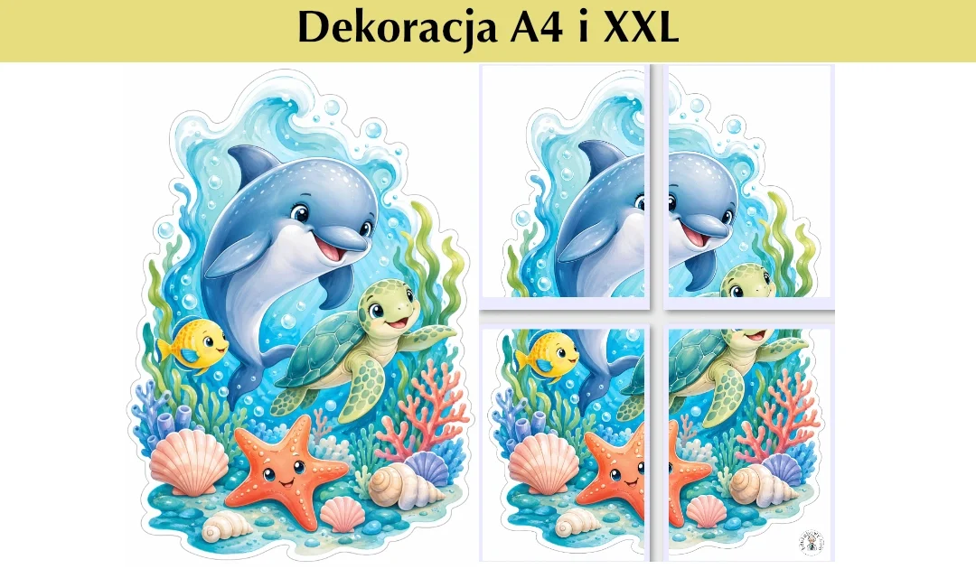 Dekoracja A4 i XXL: Morscy przyjaciele