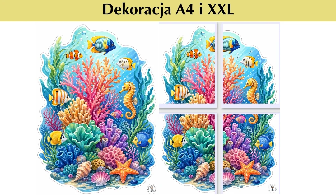 Dekoracja A4 i XXL: Mała rafa