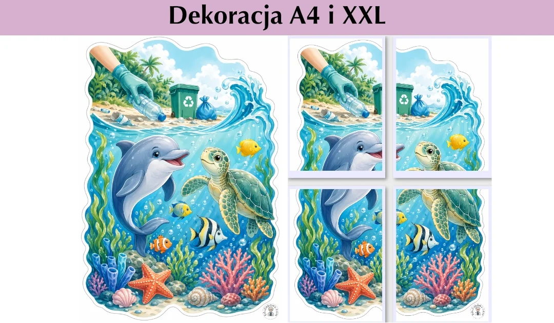 Dekoracja A4 i XXL: Ocean bez plastiku