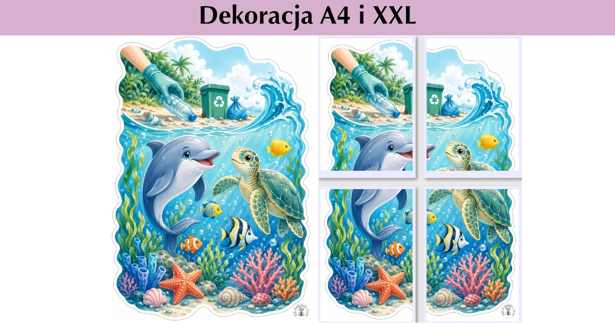 Dekoracja A4 i XXL: Ocean bez plastiku 43