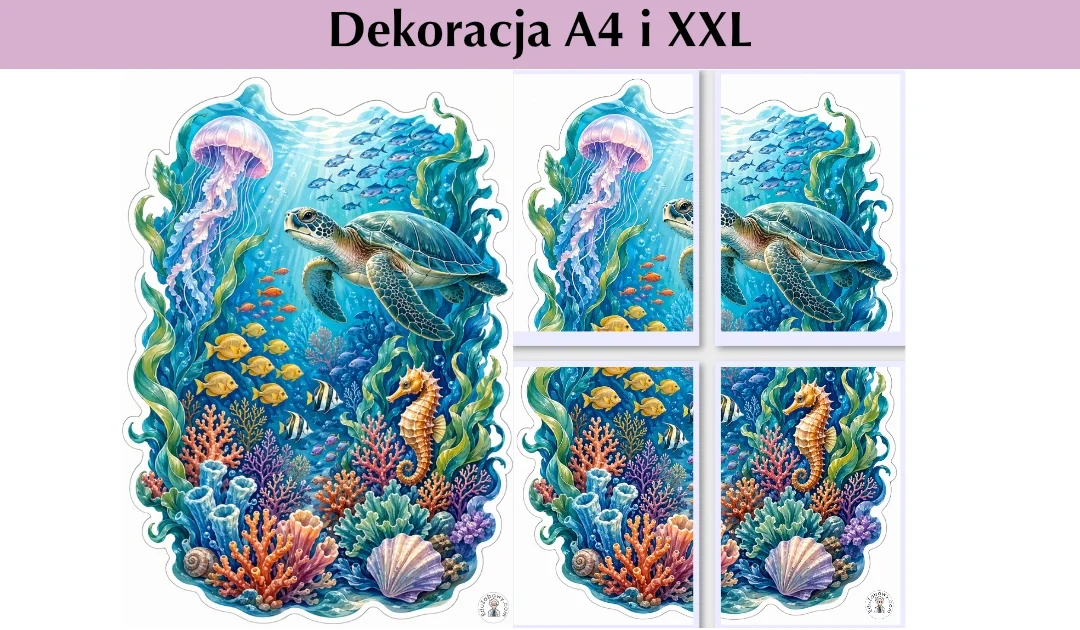 Dekoracja A4 i XXL: Podwodny świat