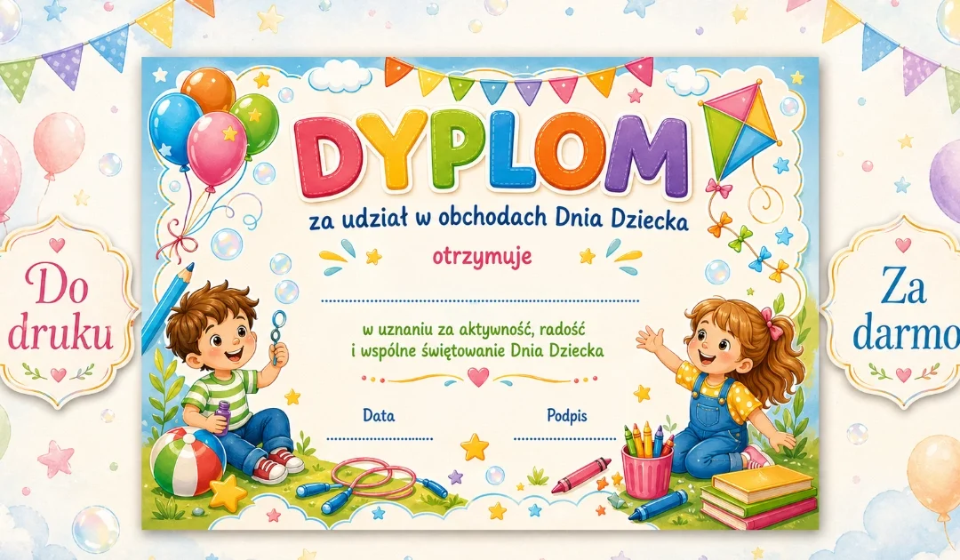 Dyplom: Pamiątka z 1 czerwca