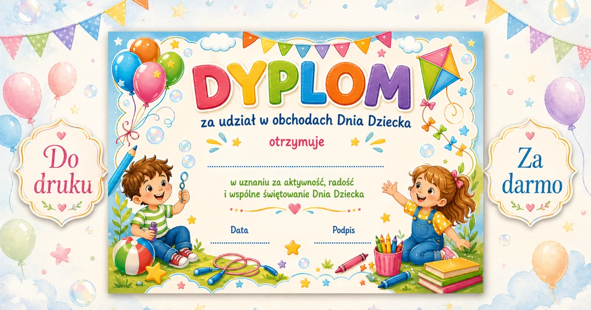 Dyplom: Pamiątka z 1 czerwca