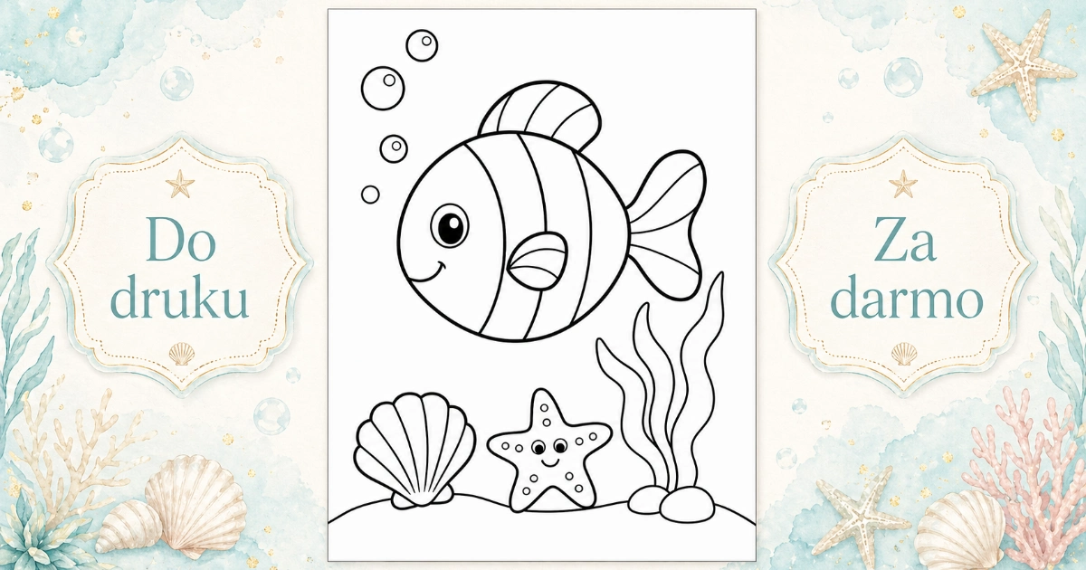 Kolorowanka: Wesoła rybka