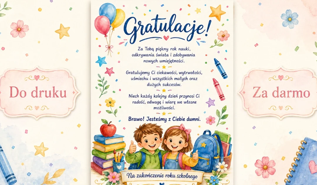 Gratulacje za piękny rok nauki