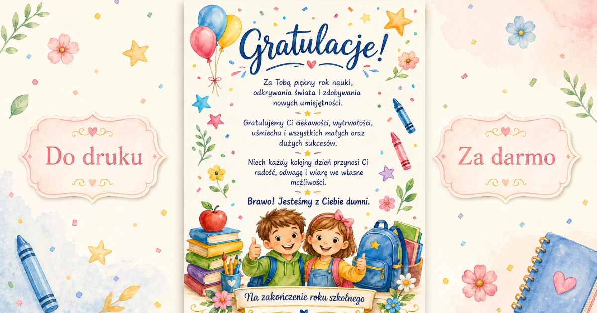 Gratulacje za piękny rok nauki