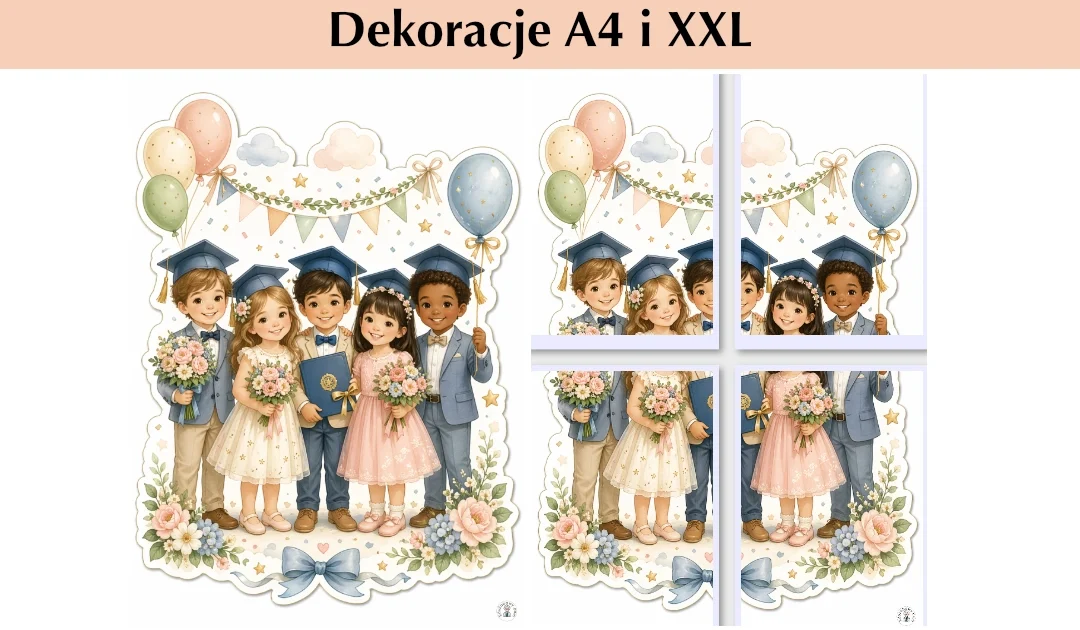 Dekoracje A4 i XXL: Grupa starszaków