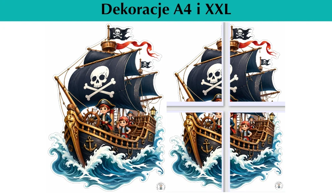 Dekoracje A4 i XXL: Piracki statek