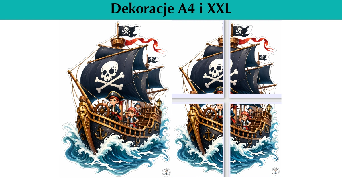 Dekoracje A4 i XXL: Piracki statek