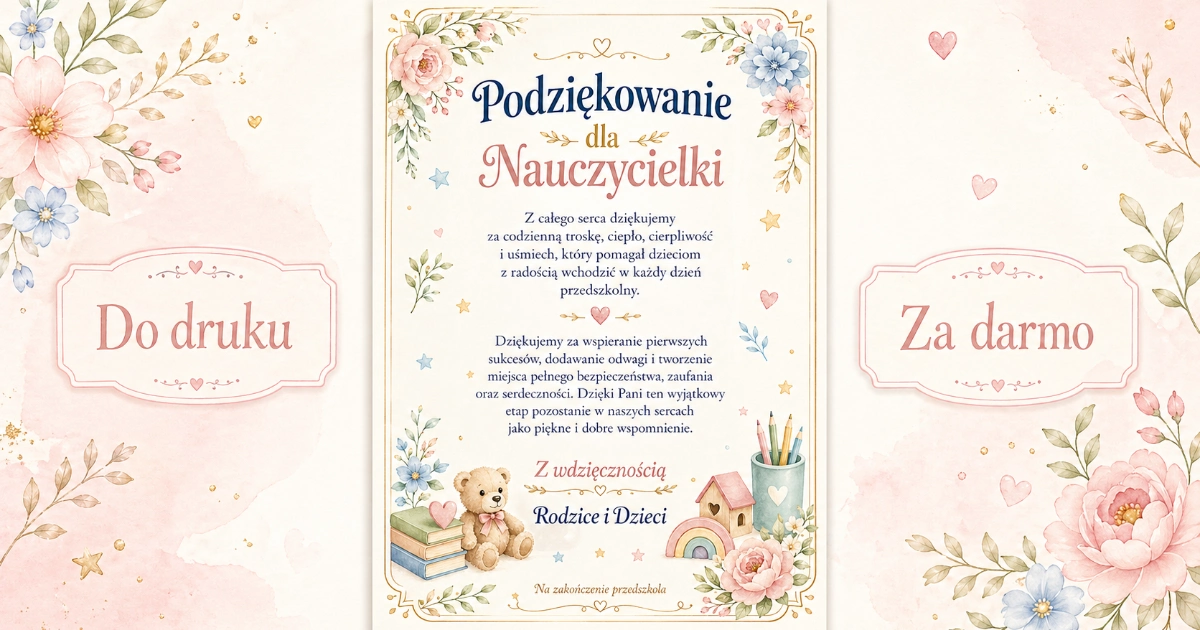 Podziękowanie dla Nauczycielki