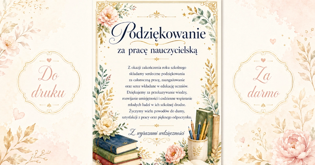 Podziękowanie za pracę nauczycielską 38
