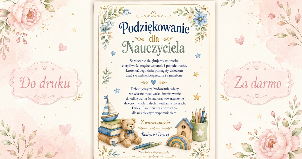 Podziękowanie dla Nauczyciela