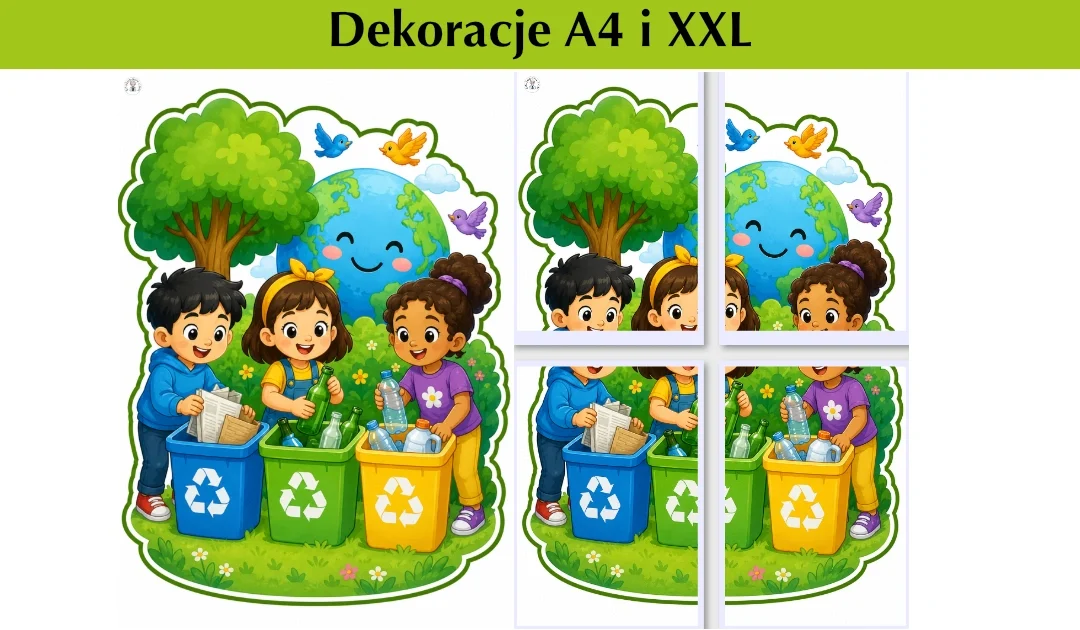 Dekoracje A4 i XXL: Segregujemy odpady