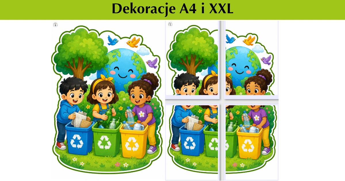 Dekoracje A4 i XXL: Segregujemy odpady