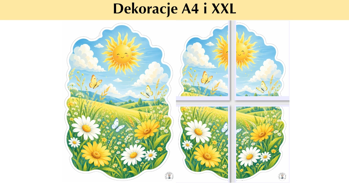 Dekoracje A4 i XXL: Słoneczna łąka 38