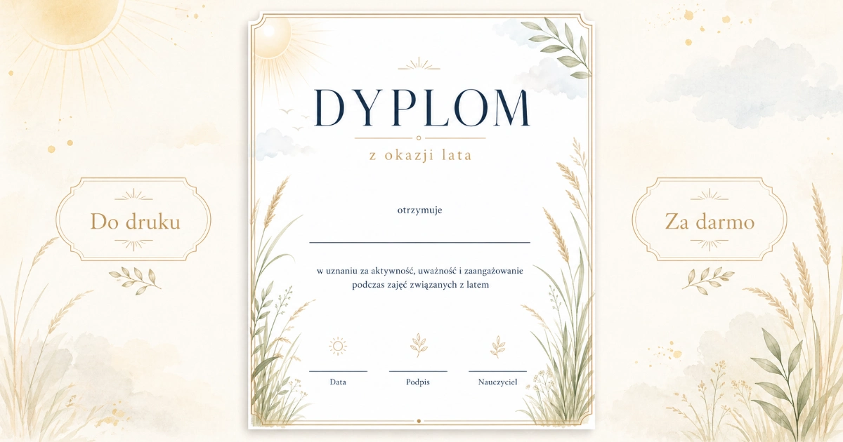 Dyplom wakacyjny