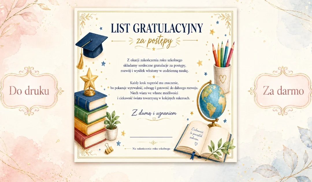 List gratulacyjny za postępy