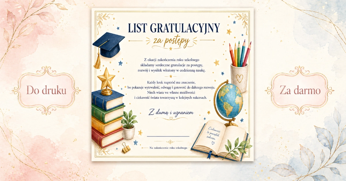 List gratulacyjny za postępy