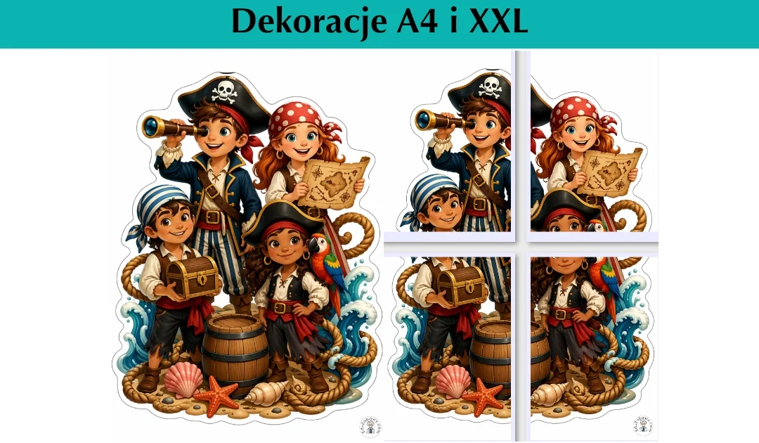 Dekoracje A4 i XXL: Piracka załoga