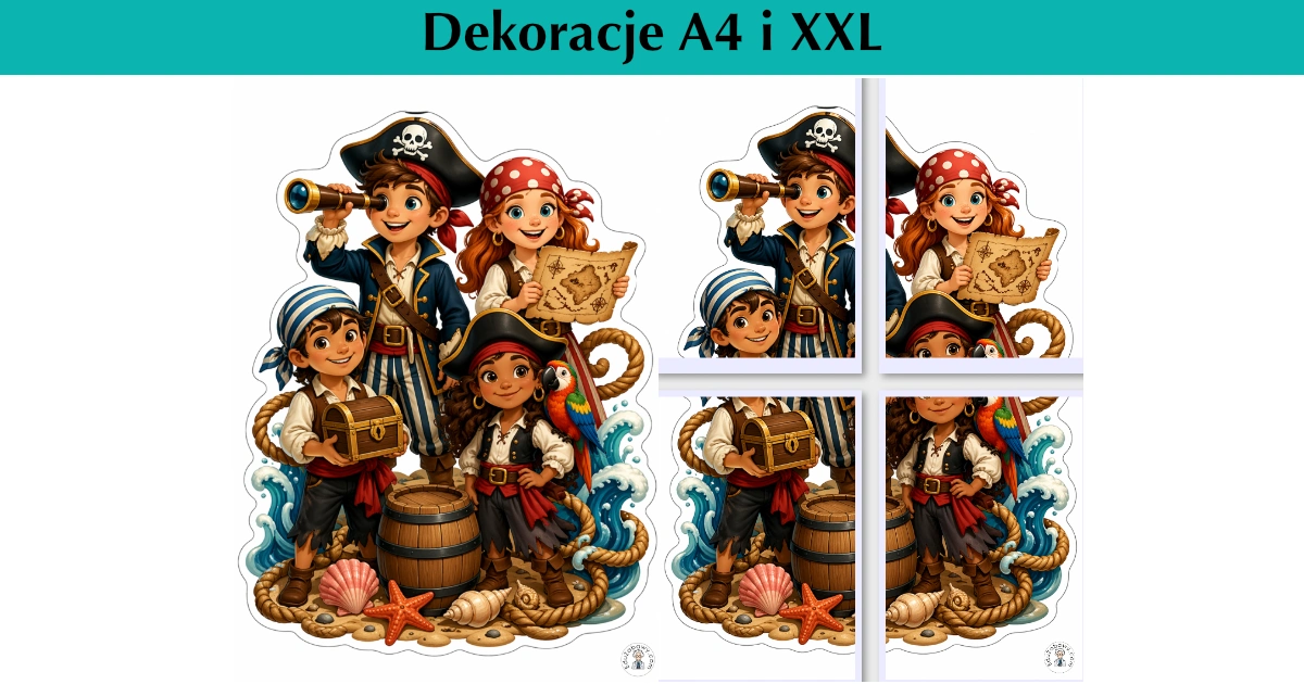 Dekoracje A4 i XXL: Piracka załoga