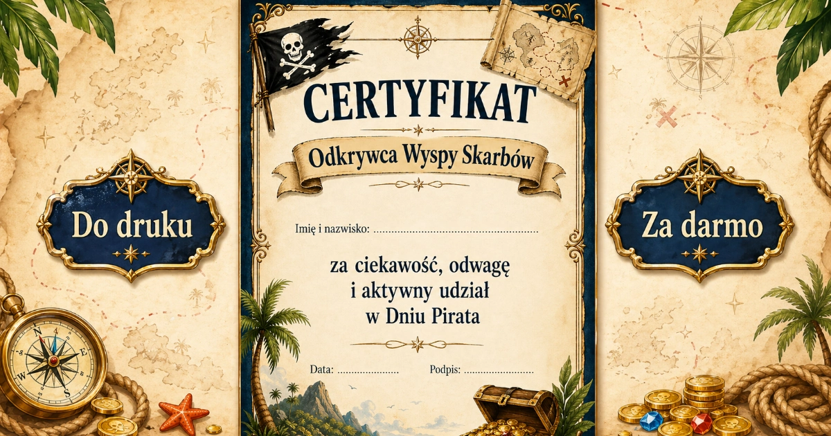 Dyplom: Odkrywca Wyspy Skarbów
