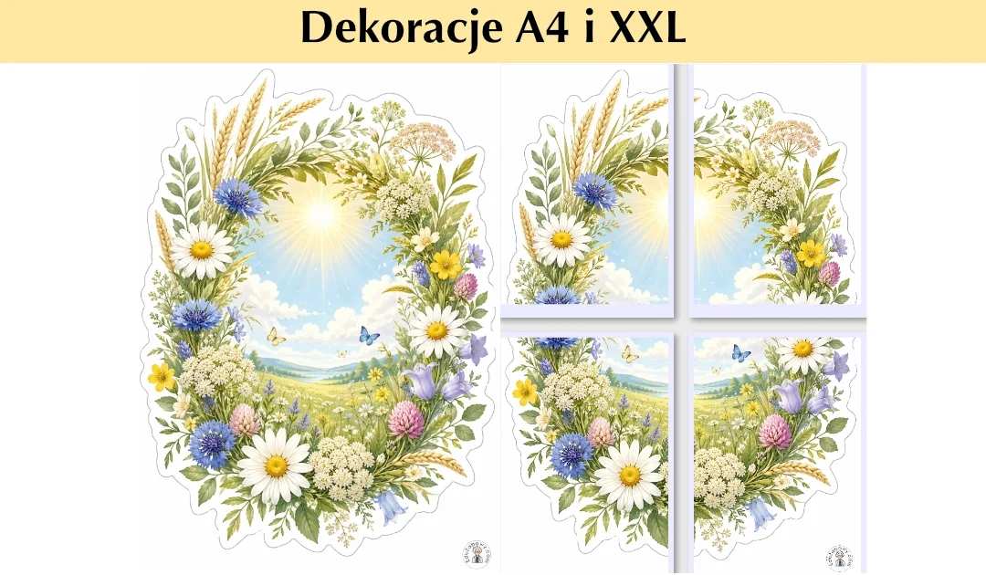 Dekoracje A4 i XXL: Letni wianek