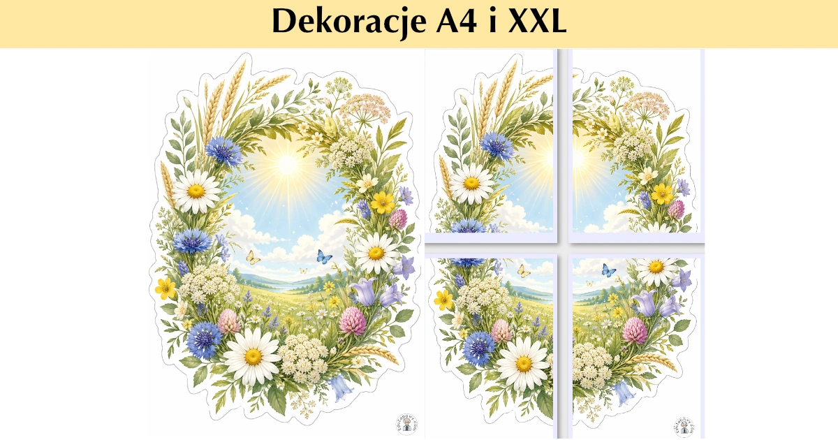 Dekoracje A4 i XXL: Letni wianek
