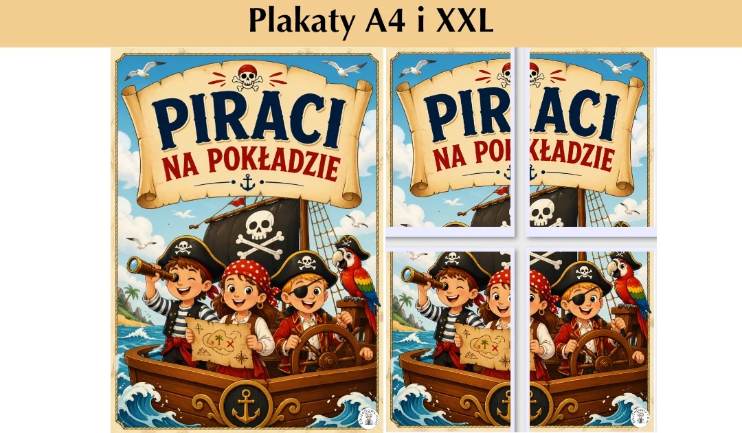 Plakaty A4 i XXL: Piraci na pokładzie