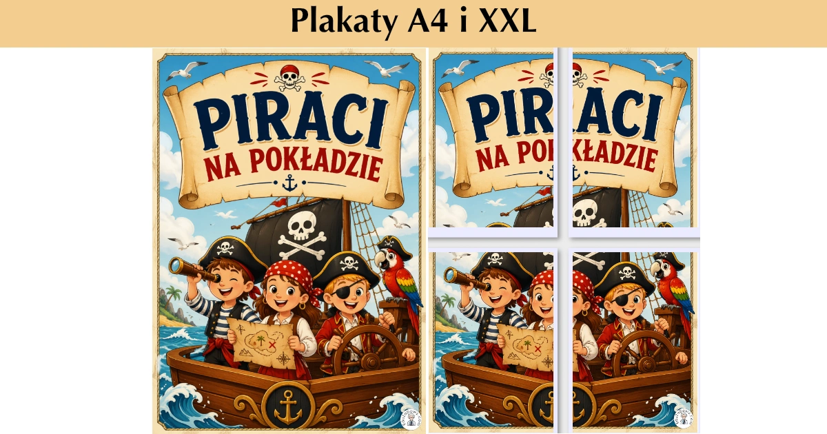 Plakaty A4 i XXL: Piraci na pokładzie